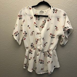 White floral blouse